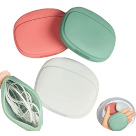 CIXVOEMK Silicone Headphone Organizer-Data Cable Storage Case-Mini Key Box-Portable Wired Headphone Organizer(Red-Grey-Green-3PCS)