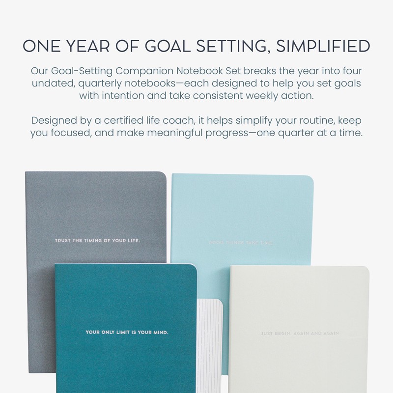 MäksēLife Goal Setting Companion Notebooks - Undated 12-Months Planner for
