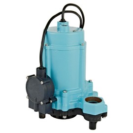 Little Giant 6EC-CIA-DS 1/3 HP, 115-Volt, 3180 GPH Automatic Cast Iron Submersible Sump/Effluent Pump with Polypropylene Base, Piggy-back Diaphragm Switch and 10-Ft. Cord, Blue, 506809