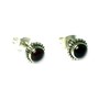 Art Gecko Sterling Silver Round Shaped Garnet Stud Earrings -