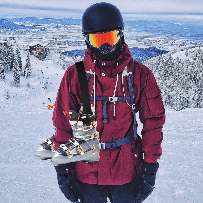 2pcs Ski Boot Carrier Strap with 360 Degree Buckle, Adjustable