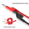 Cleqee 5PCS 4mm Stackable Banana Plug to Banana Plug Multimeter