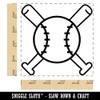 Baseball Crossed Bats Square Rubber Stamp for Stamping Crafting -