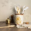 SOCOSY Ceramic Retro Sunflower Embossed Kitchen Utensil Holder, Large Cooking