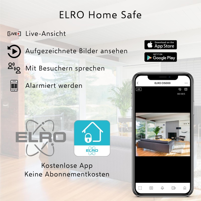 ELRO CI5000 Indoor WiFi IP Surveillance Camera with Motion Sensor