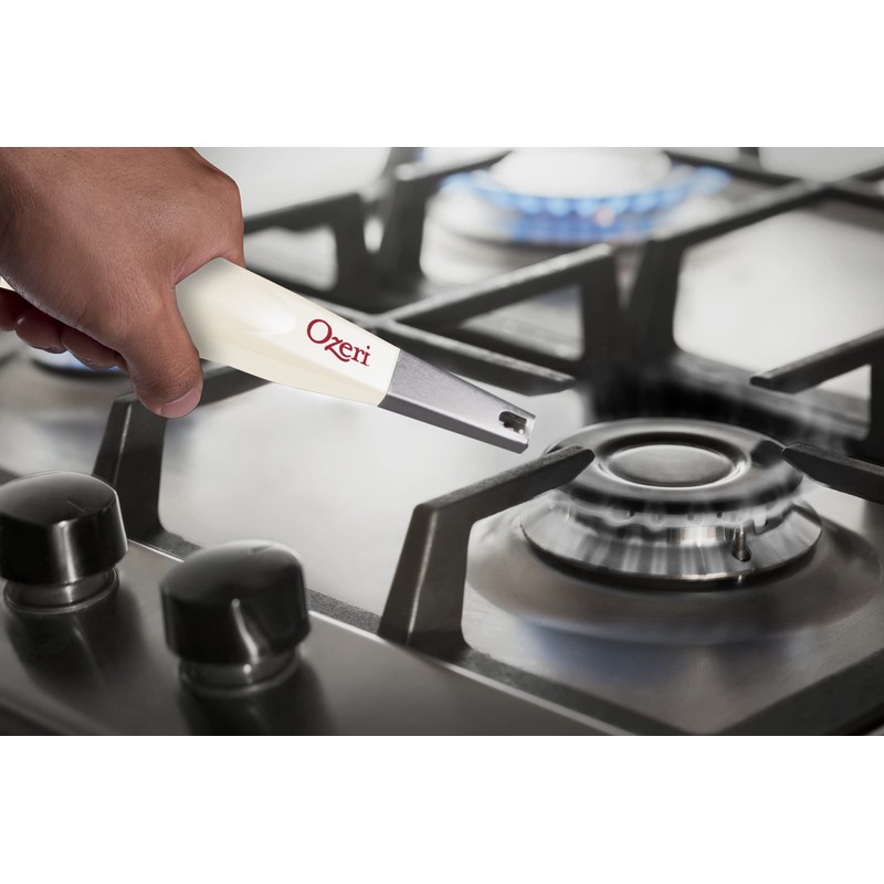 Ozeri Encendedor de estufa piezoeléctrica, sin llama (blanco)