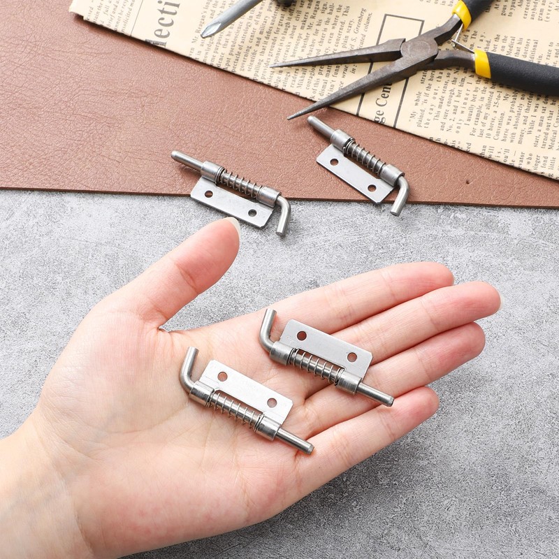 4 Pcs Stainless Steel Flat Pin Hinge Spring Latch, Heavy