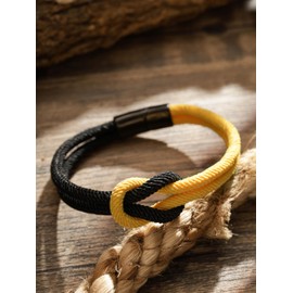 HAQUIL Nautical Braided Paracord Bracelet Stainless Steel Secure Clasp Lightweight Cuff Design