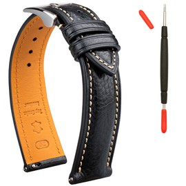 Gomvadr Leather Watch Strap Vegetable Tanned Top Grain Leather Strap, 16 18 19 20 21 22 mm Quick Release Replacement Straps, 20mm, Leather, No Gemstone