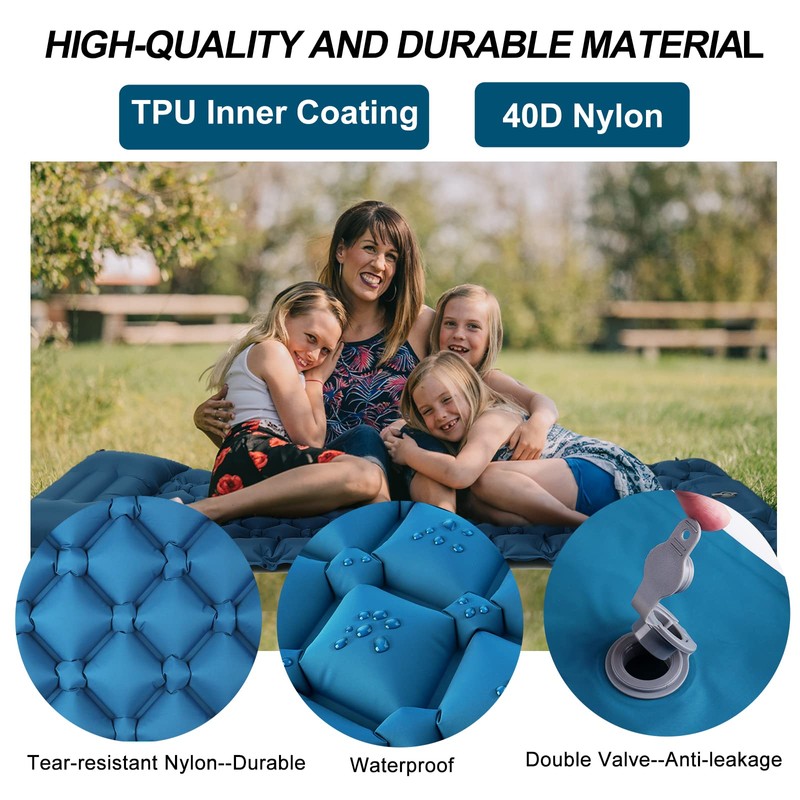 NHOWIN Self-Inflating Camping Mat 9CM Portable Ultralight Inflatable Sleeping Mat