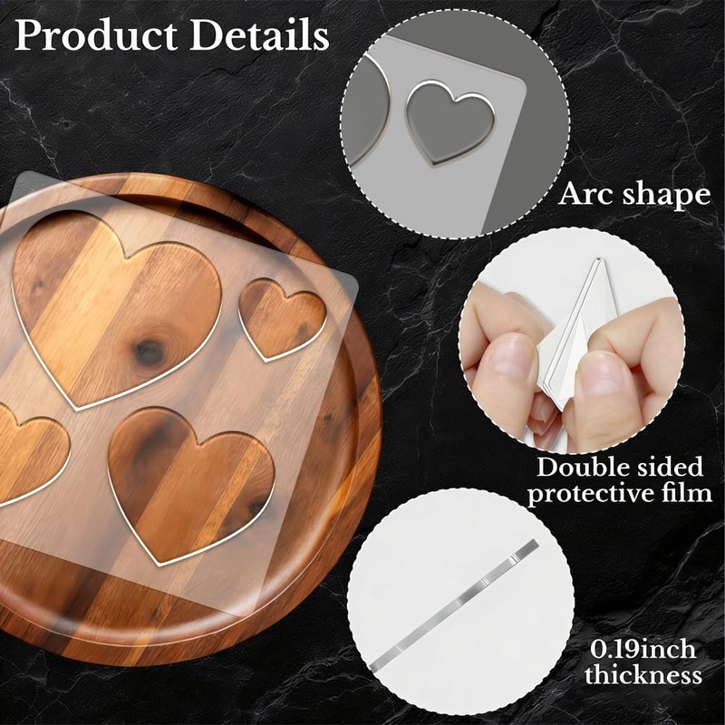 PRESSINART Acrylic Router Templates 7.87 x 7.87 Inch Heart Acrylic