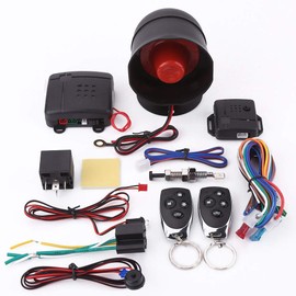Car Security System, Universal Car Alarm Security Protection System Keyless Entry with 2 Remote Controls Siren