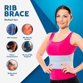 NYOrtho Rib Brace for Women - Chest Compression Wrap for Ribs - Fits 30"- 45" - Broken Ribs Relief - Breast Support Band - Rib Protector for Cracked, Fractured, Dislocated Ribs - Rib Cage Belt - Made in USA