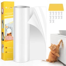 Sofa Scratch Protector 30cm x 500cm - Extra Long Clear Furniture Protector for Sofas, Doors, Walls, Worktops - Durable Anti-Scratch Cover