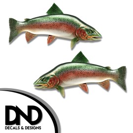 Trout - Fish Decal Fishing Tackle Box Bumper Sticker "5in SET" F-0960 D&