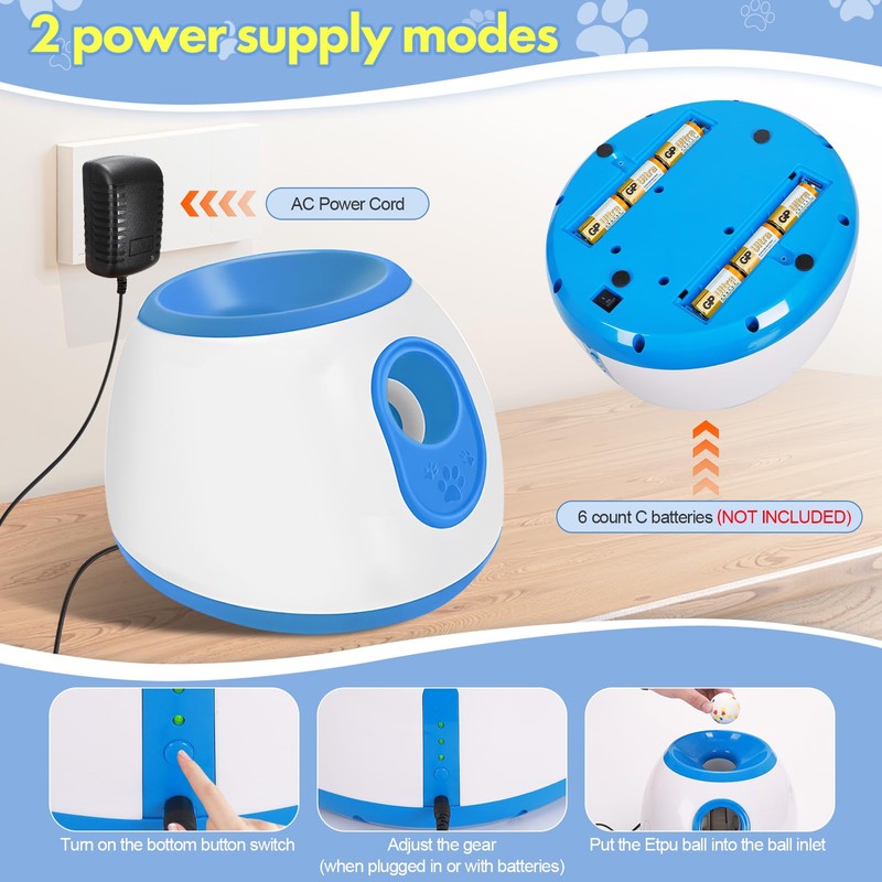 Deeteck Automatic Dog Ball Launcher for Small and Medium Dogs