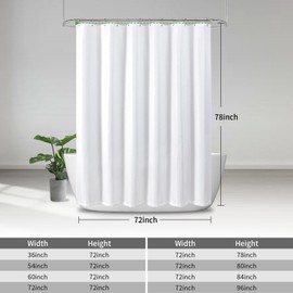 eachope Waterproof Fabric Shower Curtain,No Liner Needed,TPU Laminated Polyester Shower Curtain,Chevron Striped Design with Weighted Magnets and Metal Grommets,72 x 72 Inch,White