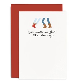 Old English Co. Feel Like Dancing Little Notes Card | Just Because Card | A6 | For Friends or Family | Happy & Funny Adult Occasion Cards | Suitable for Men & Women | Blank Inside & Envelope Included