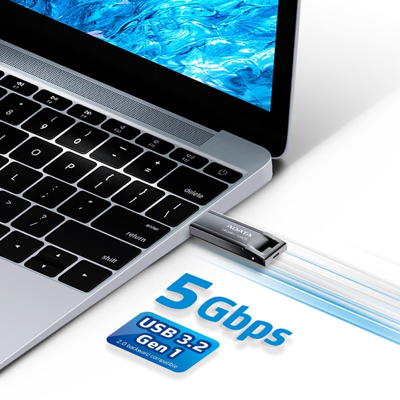 ADATA Memoria USB UR340, 64GB, USB 3.2, Lectura 100 MB/s,