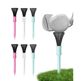 SINNMAO Golf Tees Set of 6, Monofilament Construction, Elastic Type, Break-Resistant, Easy to Place Balls, Stable Design, Golf Equipment, 2.0 inches (50 mm), 3.0 inches (75 mm)