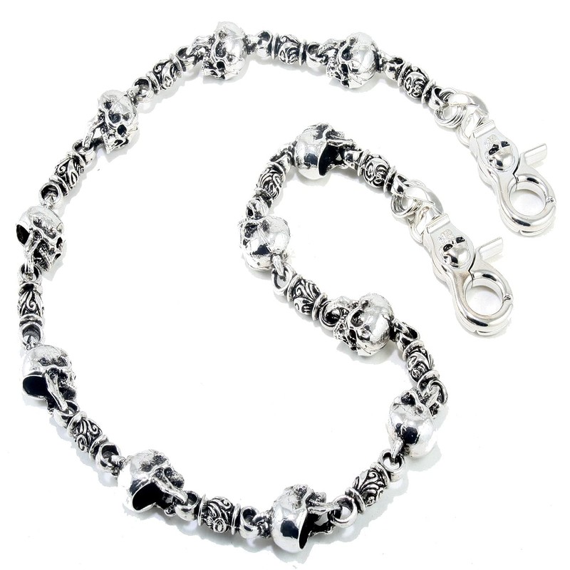 Double K Heavy Strong Biker Skull Key Jean Wallet Chain