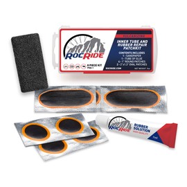 RocRide 8 PC Bike Inner Tube Patch Kit. Bicycle Tire Repair Kit.