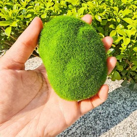 30PCS Artificial Moss Rocks Decorative, 3 Size Green Moss Covered Stones Green Moss Balls Fake Moss Decor for Fairy Gardens Floral Arrangements Craft