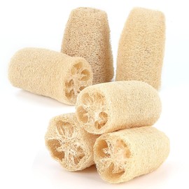 6 Pieces Loofah Sponge Natural Natural Loofah Exfoliating Biodegradable Loofah Sponges for Body Care, Shower, Kitchen Scrubber and Loofah Soap