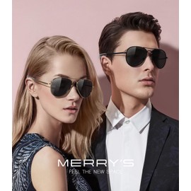 MERRY'S Classic Aviator Military Polarized Sunglasses for Men or Women S8562