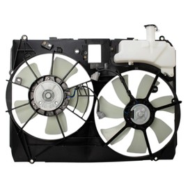 TRQ Radiator Dual Cooling Fan Assembly Compatible with 2004-2005 Toyota Sienna TO3115134