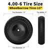 RONPOW 13" 4.00-6 Wheelbarrow Tire and Wheel, 4.00-6 Solid Tire