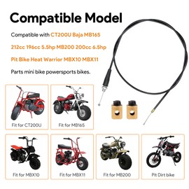 LoloWheat 50 Inch Mini Bike Throttle Cable Compatible with Predator 212 CT200U Baja MB165 196cc MB200 200 cc Heat Warrior MOTOVOX MBX10 MBX11 GX160 GX200 Pit Dirt Bike Parts