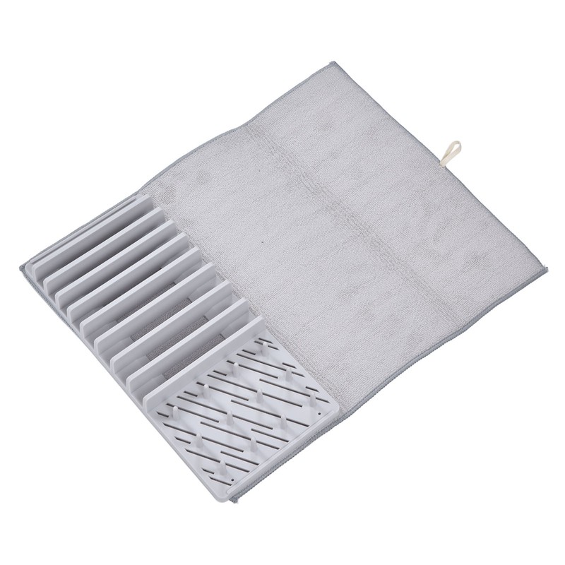 Dish Drying Mat with Rack Water Absorption Folding Design Dish
