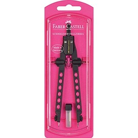 Faber-Castell 174335 quick adjustment compass, Factory Neon, Pink