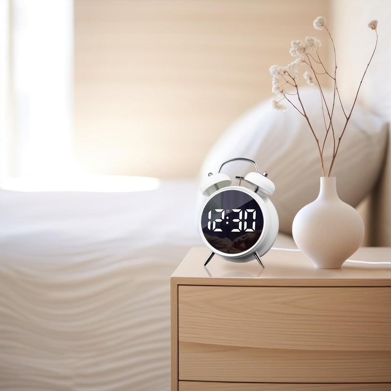 Justup Alarm Clock, Digital Alarm Clock with Large LED Display,