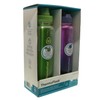 ThermoFlask Stainless Steel Water Bottle, 40 oz, 2-Pack (Purple/Green Brushed)