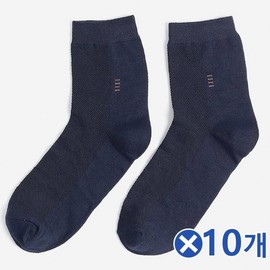 Men's Mesh Knit Spring Color Socks - Navy (10 Pairs) Crew Socks
