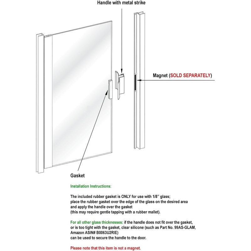 TechnologyLK Gordon Glass® 3" Oil Rubbed Bronze Frameless Shower Door