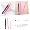 IWOWHERO 3pcs Dual-ended Nail Art Tweezers Straight Tweezers for Nail