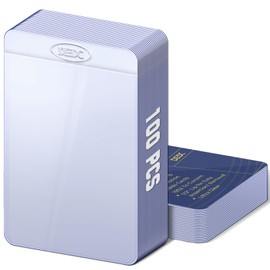 DEDC 100Pcs Semi Rigid Card Holder, Semi Rigid Card Sleeves 1/2 Lip Semi-Rigid Tall Card Holders Trading Card Sleeve for PSA, SGC, BGS, CSG Graded Card Protector