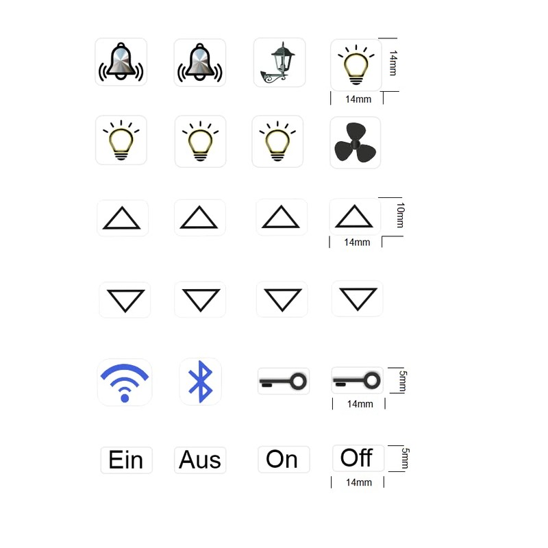 Switch Sticker Set with 24 Stickers Light Stickers and Fan