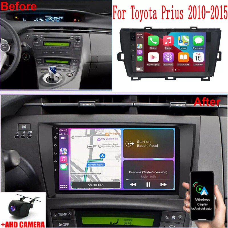 For Toyota Prius 2010-2015 Android12 Carplay 9" Car Stereo Radio