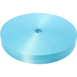 Devobunch Nylon Webbing Straps, 1 Inch Wide Heavy Duty Nylon Strap, Durable Flat Rope Webbing, 10 and 25 Yard Roll for Backpack Strapping, Tie-Down, Dog Leash, 18 Vibrant Colors (Aqua Blue, 10 Yard)