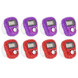 Hitopin 8 x Finger Tally Counter, Electronic Finger Counter, Finger Counter Clicker Row Counter, 5 Digit Mini Hand Counter, Lap Track Handheld Counter, for Inventory, Sports, Marketing, Golf (Purple,