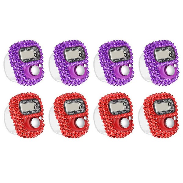 Hitopin 8 x Finger Tally Counter, Electronic Finger Counter, Finger