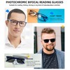 OCCI CHIARI Photochromic Bifocal Sunglasses Readers Mens,Transition Square UV Protection