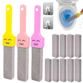 9 Stück Bimsstein Toilettenreiniger, Reinigungsstein Toilette mit 3 Griffe, Austauschbar Pumice Stone for Toilet, Bimsstein Toilette Geeignet für Toilette Küche Dusche Badezimmer Waschbecken