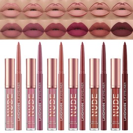 6 Matte Lipstick with 6 Lipliners Durable Lip Gloss Long-Lasting Non-Stick Cup Not Fade Waterproof High Pigmented Velvet Lipgloss Kit Beauty Cosmetics Makeup Gift for Girls(12PCS)