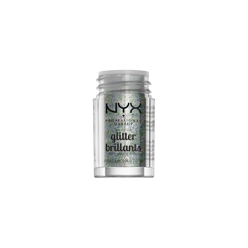 NYX Professional Makeup, Glitter para rostro y cuerpo, Tono Crystal,