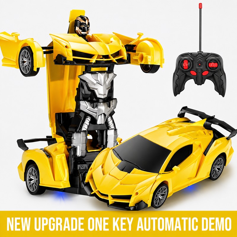 2.4GHz RC Transforming Car Robot Toy – One-Button Deformation Racing